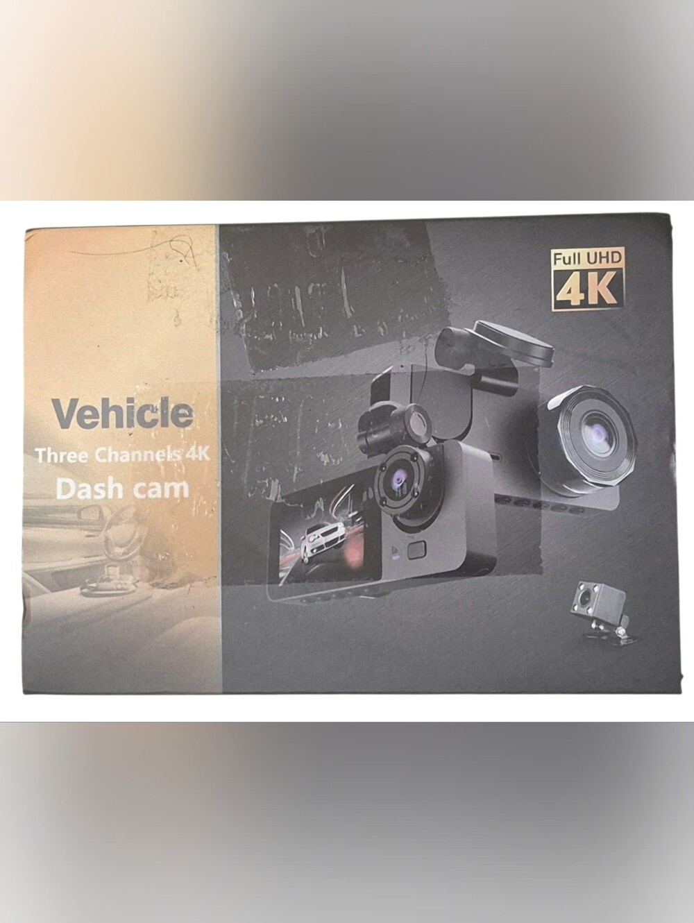 Vehicle Three Channels 4K Dash Cam - Black